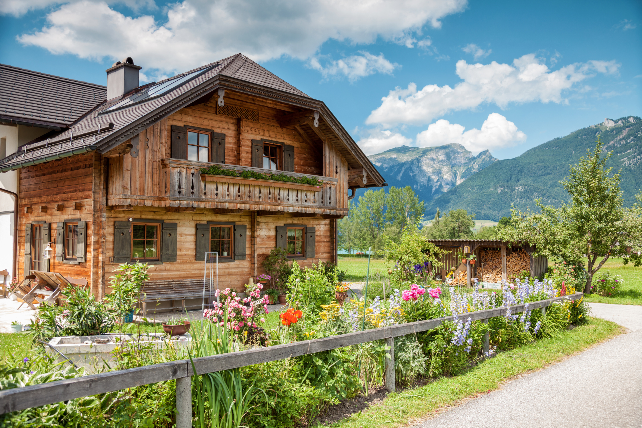 Traditional Alpine House in the Mountains